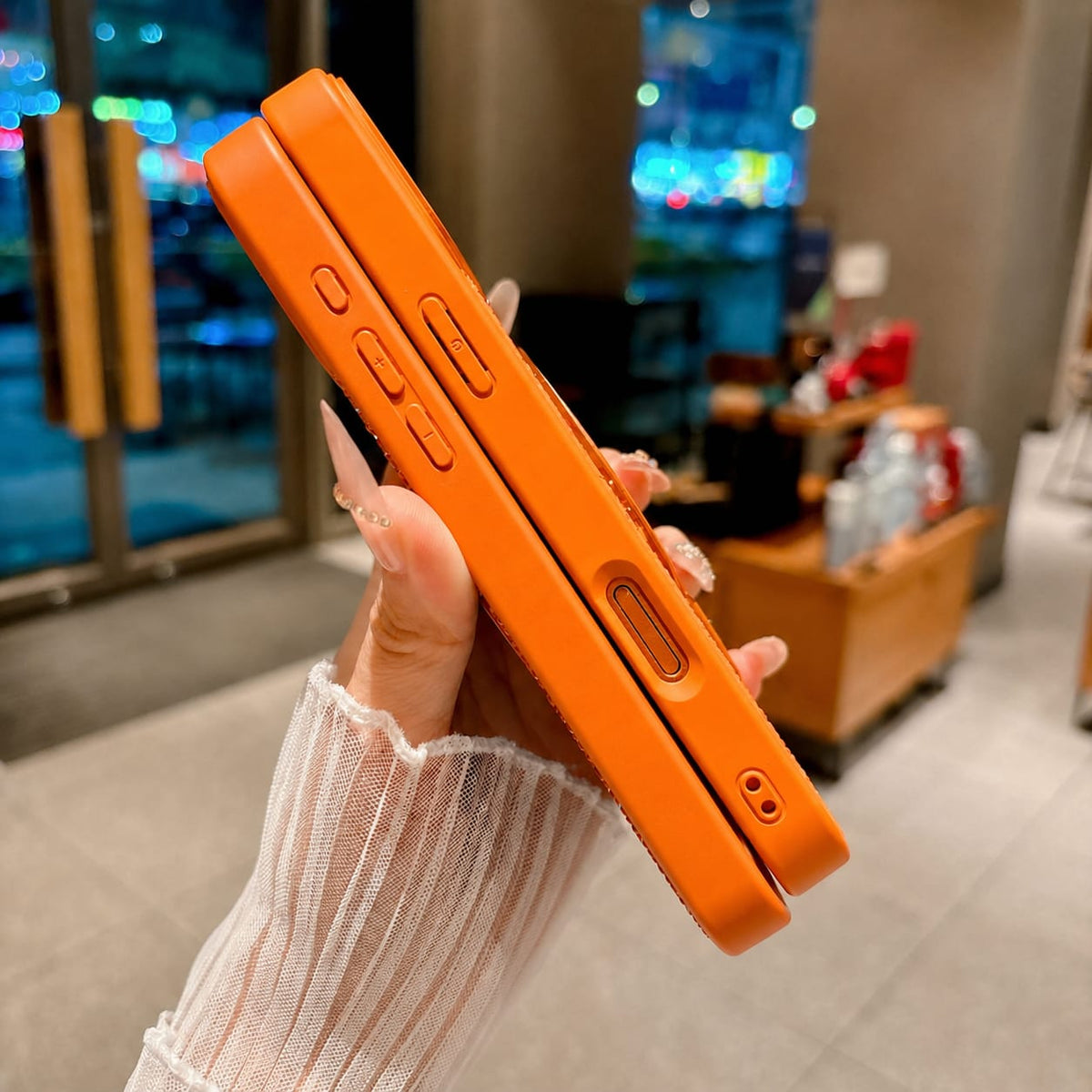 Luxury Crystal Magnetic Kickstand Case Compatible with IPhone 17 Pro Max (ORANGE)