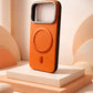 Compatible with IPhone 17 Pro PU Leather MagSafe Case – Premium Magnetic Slim Cover (ORANGE)