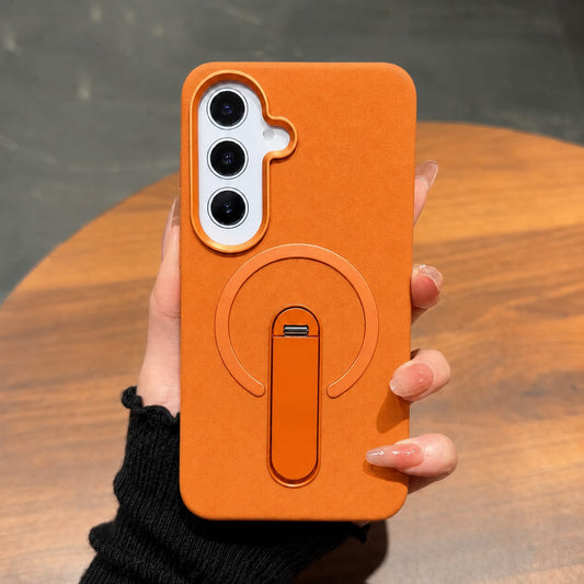 Compatible with Samsung Galaxy S26 Magnetic Kickstand Case – Premium Matte Back Cover (ORANGE)