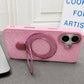 Luxury Crystal Magnetic Kickstand Case Compatible with IPhone 17 (PINK)