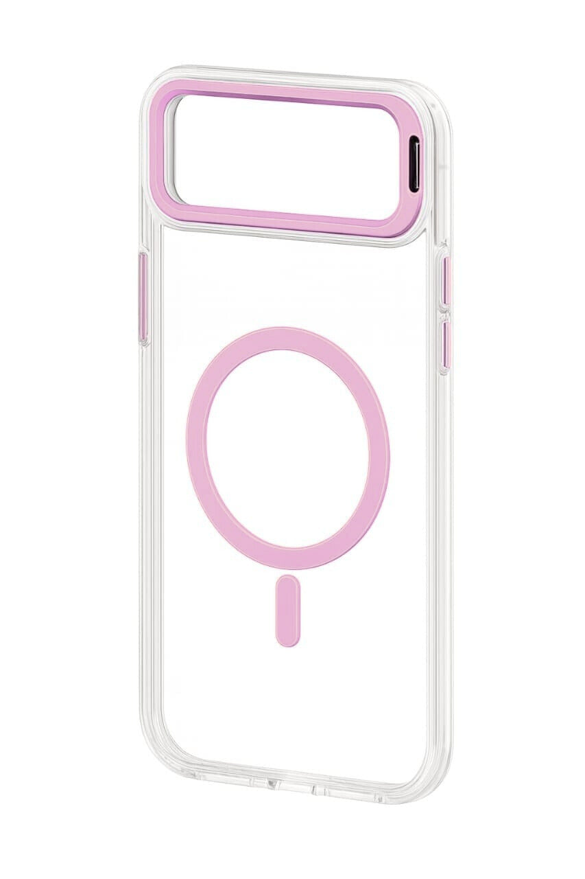 Transparent MagSafe Compatible Case for IPhone 17 Air with Metal Camera Ring (PINK)
