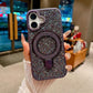 Luxury Crystal Magnetic Kickstand Case Compatible with IPhone 16 (PURPLE)