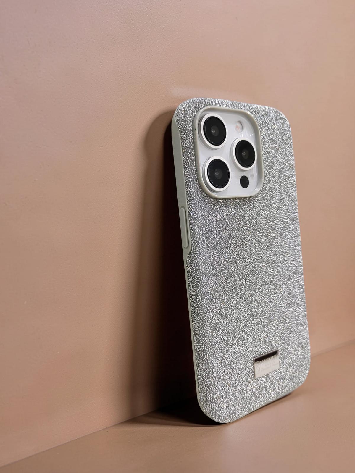 Compatible with IPhone 15 Pro Luxury Silver Glitter Protective Case
