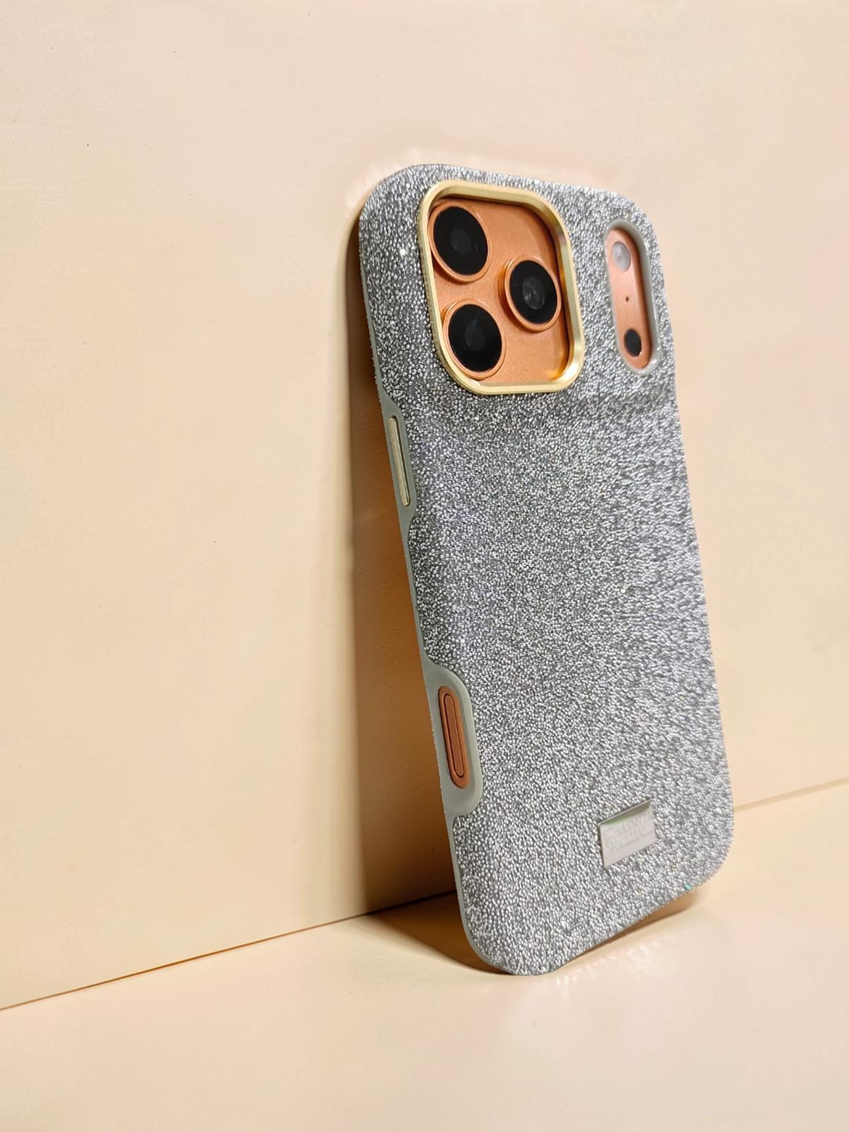 Compatible with IPhone 17 Pro Luxury Silver Glitter Protective Case