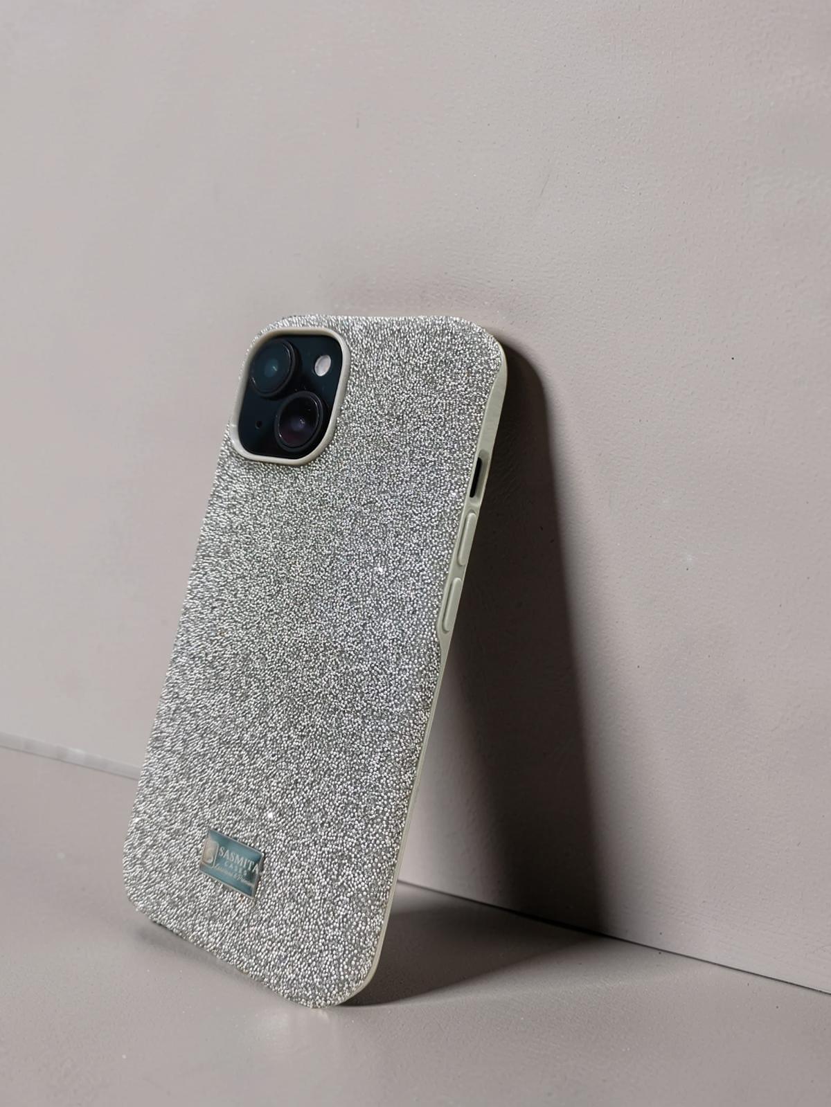 Compatible with IPhone 15 Luxury Silver Glitter Protective Case