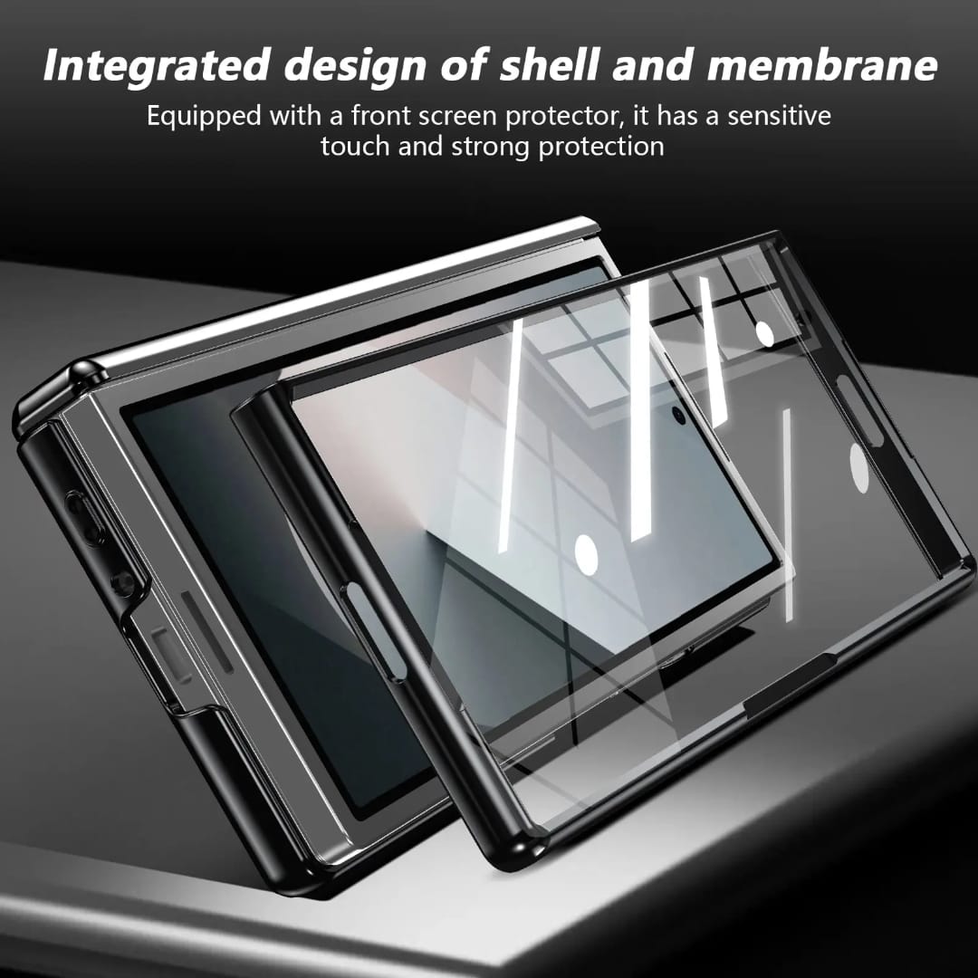 Compatible with Samsung Galaxy Z Fold 7 Magnetic Magsafe Case with 360° Ring Holder & Hinge Protection | SILVER