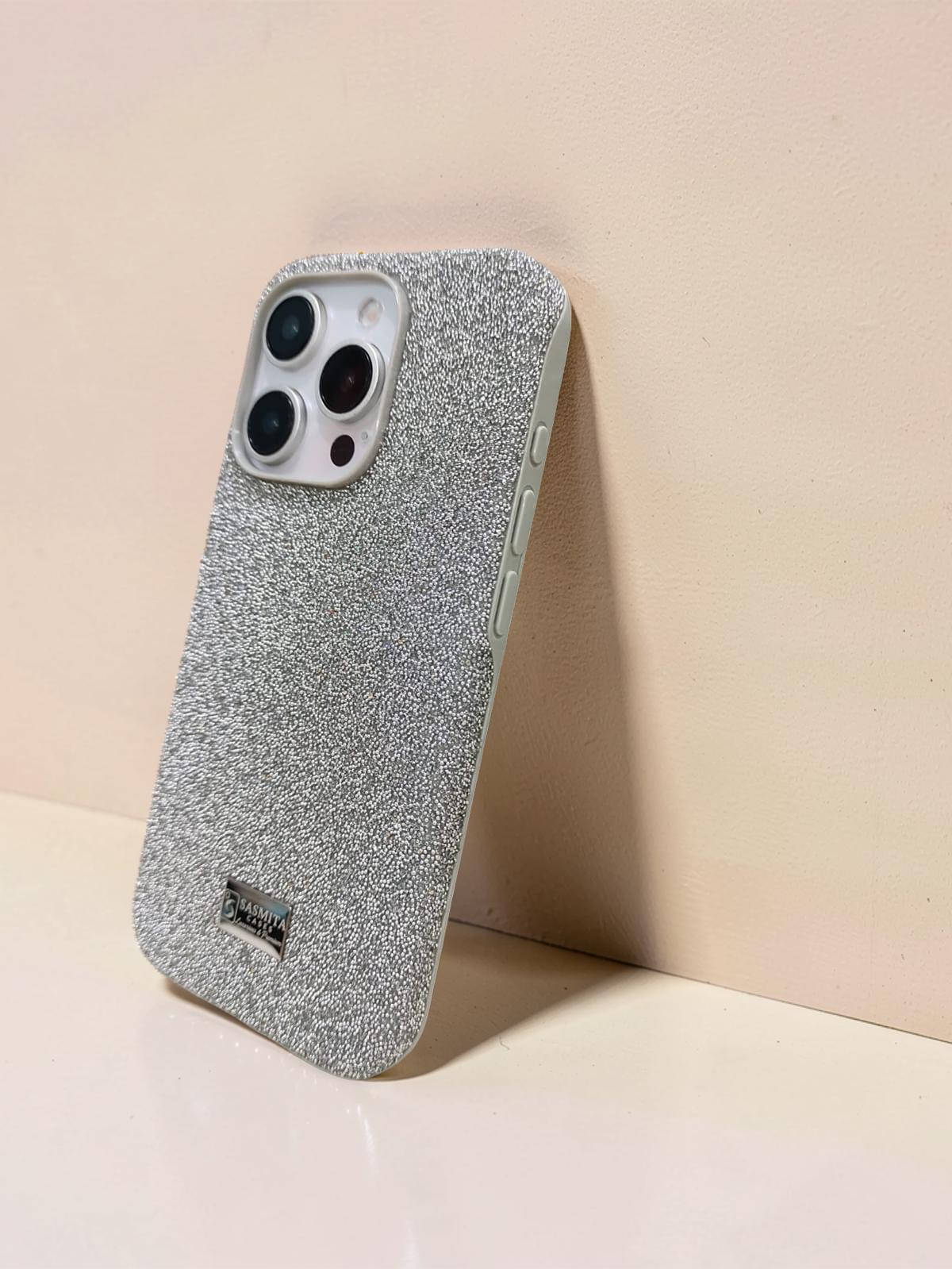 Compatible with IPhone 15 Pro Luxury Silver Glitter Protective Case