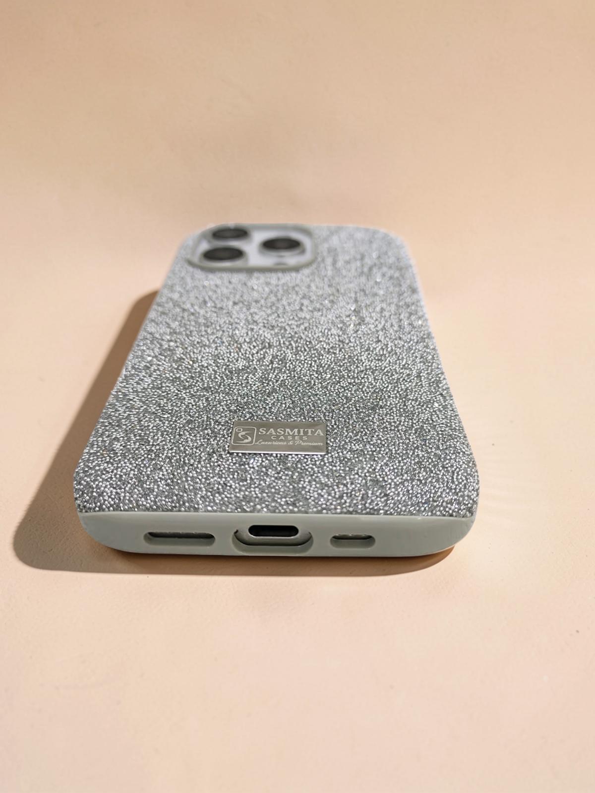 Compatible with IPhone 16 Pro Luxury Silver Glitter Protective Case