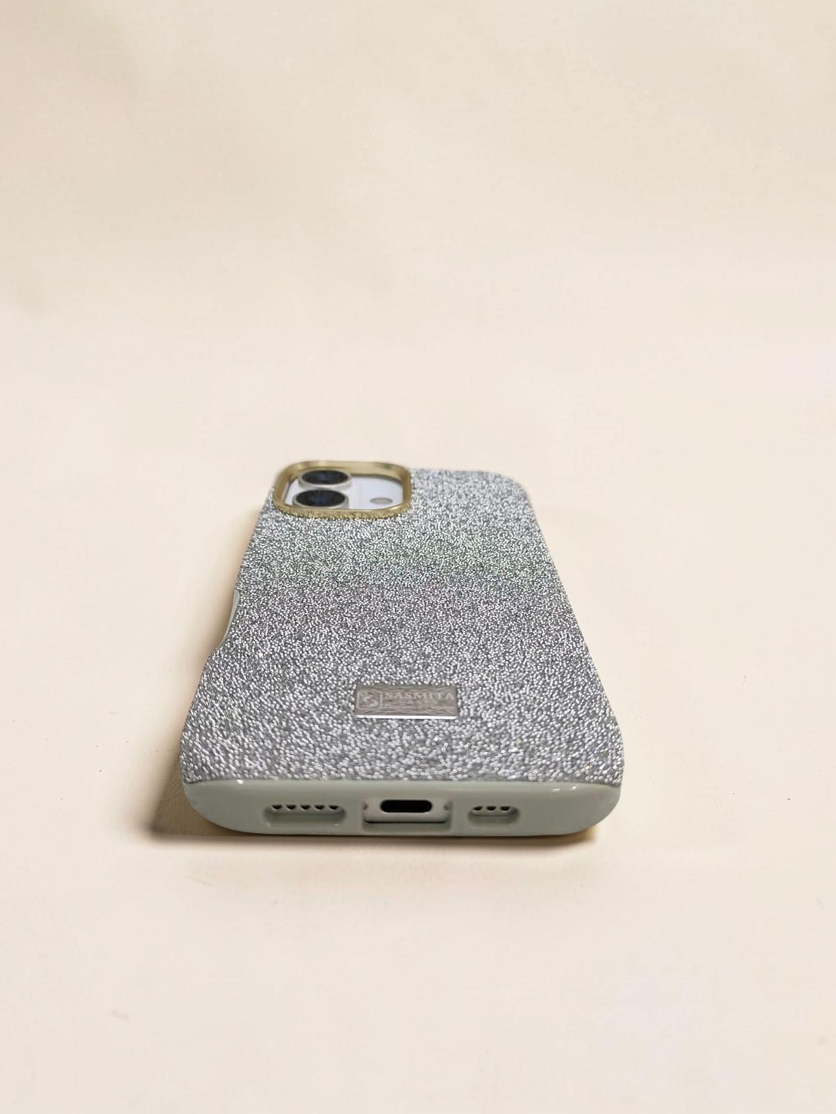 Compatible with IPhone 16 Plus Luxury Silver Glitter Protective Case