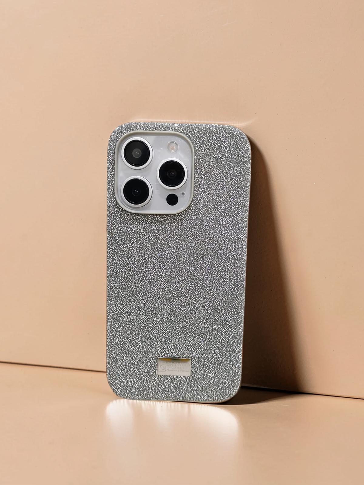 Compatible with IPhone 15 Pro Max Luxury Silver Glitter Protective Case