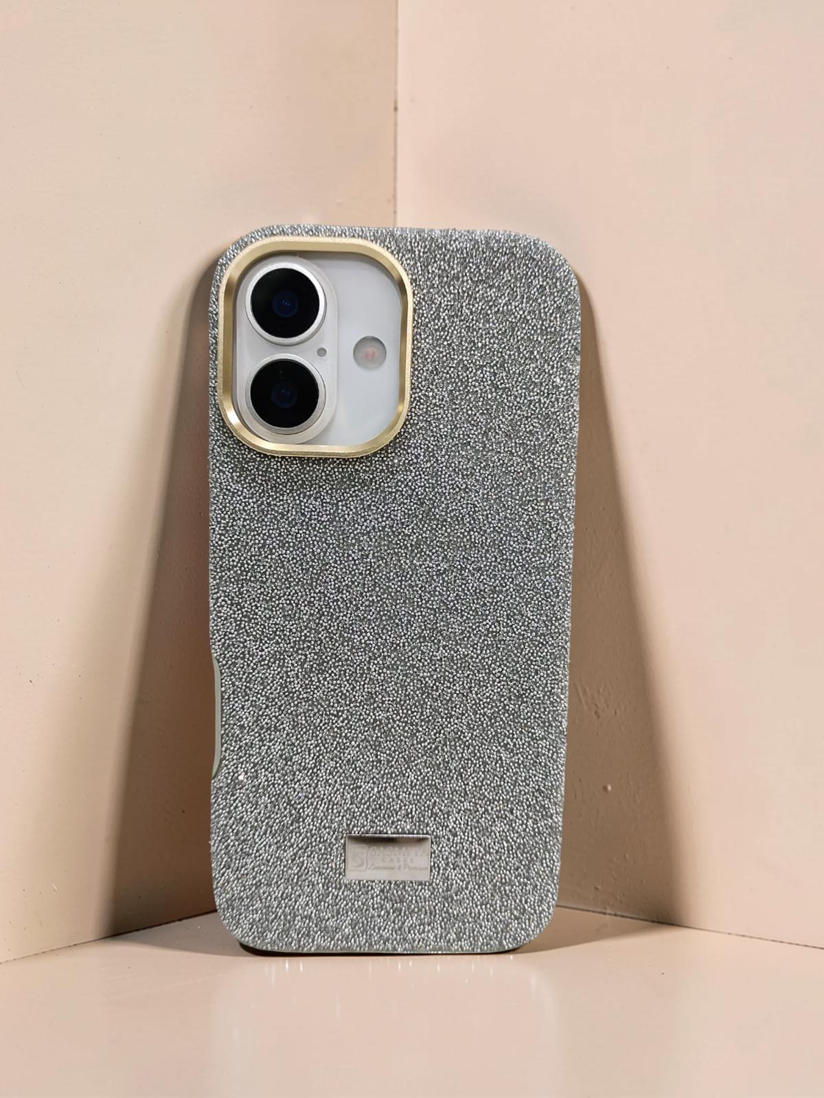 Compatible with IPhone 16 Plus Luxury Silver Glitter Protective Case