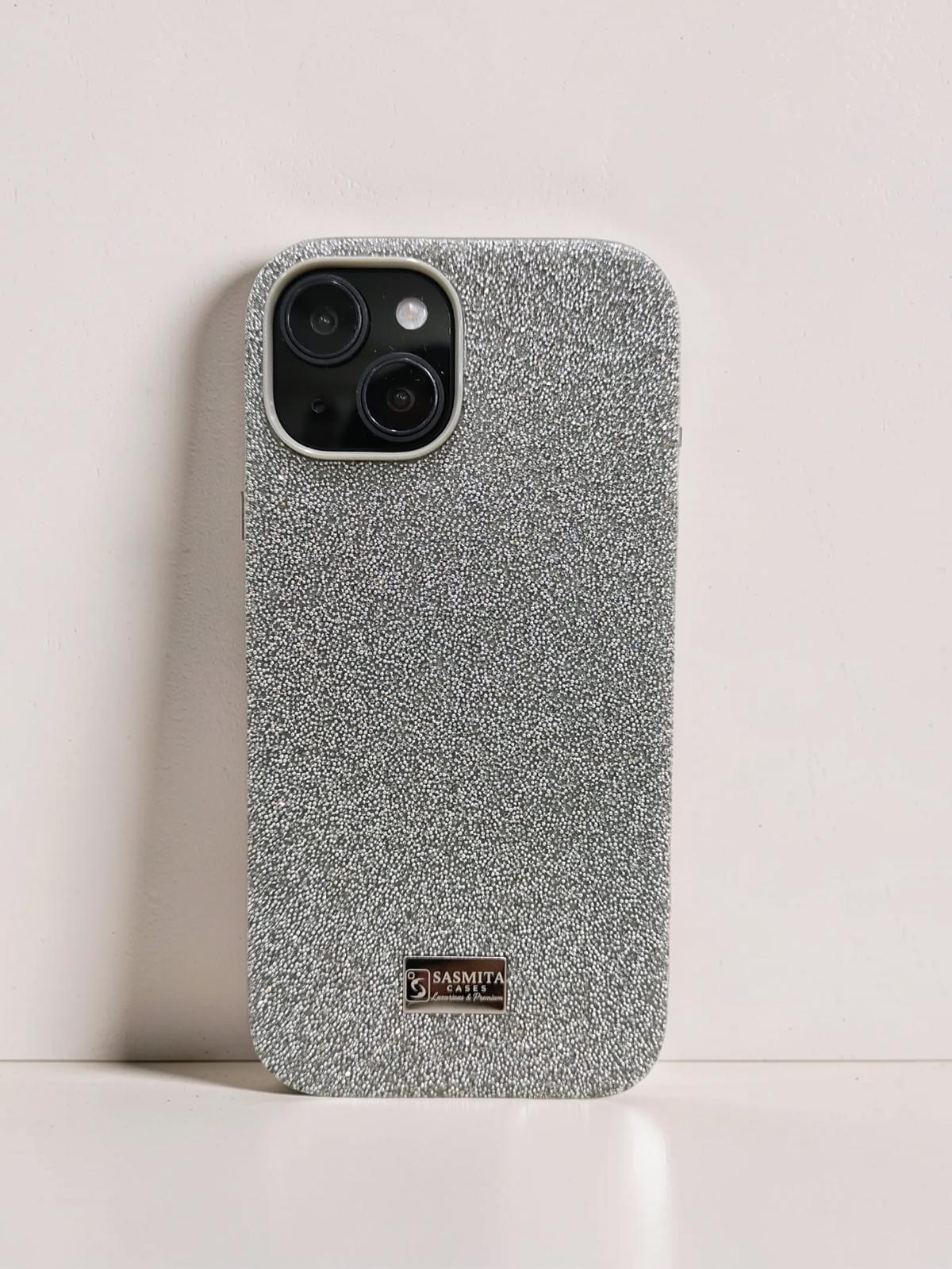 Compatible with IPhone 15 Luxury Silver Glitter Protective Case