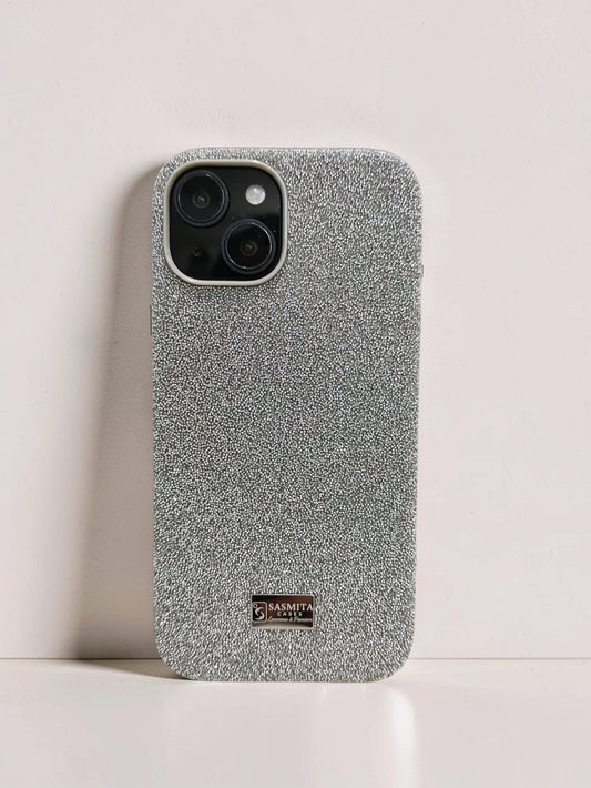 Compatible with IPhone 15 Luxury Silver Glitter Protective Case